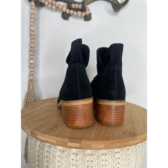 Steve Madden Leo Suede Leather Ankle Boots Size 7.5 Black Minimalist Western - Picture 7 of 10